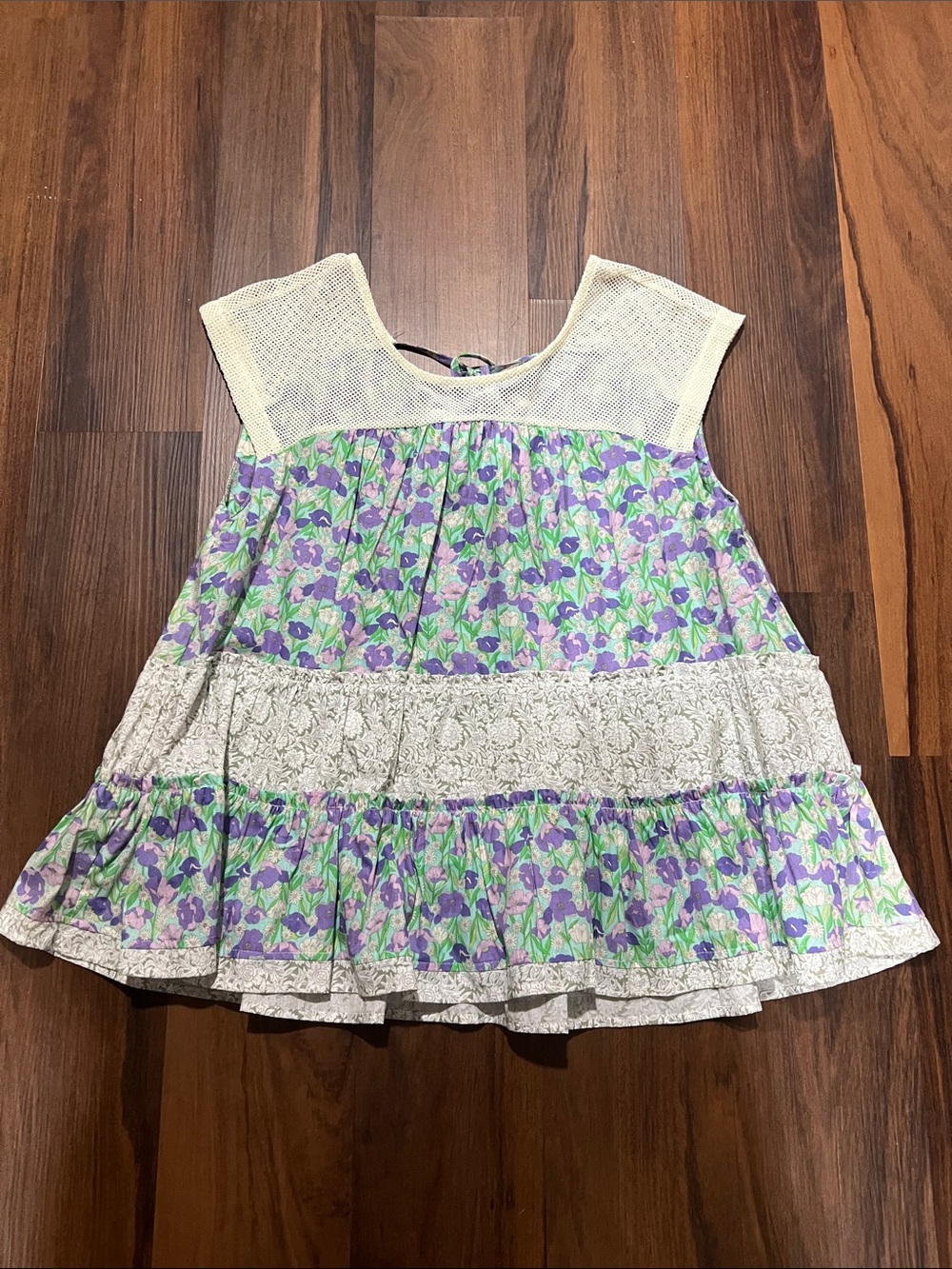 Umgee Mesh Print Baby Doll Top